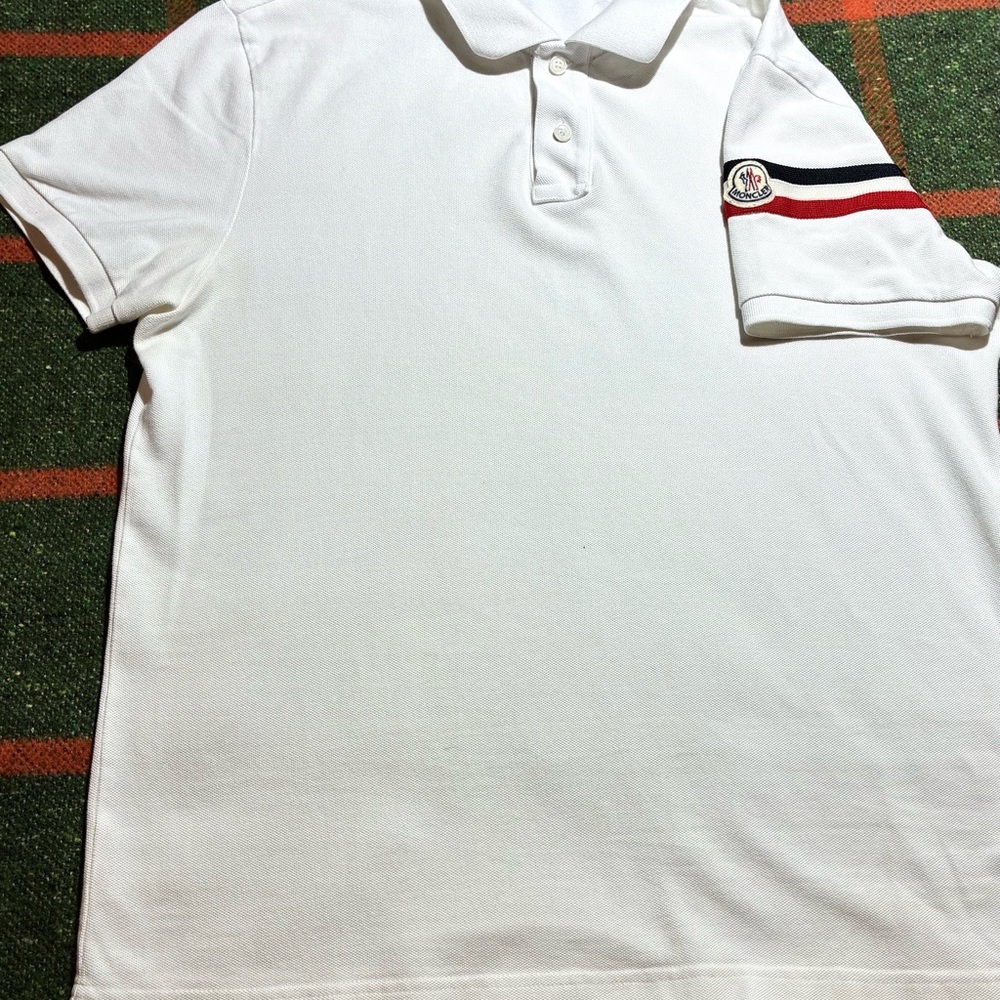 Moncler White Slim Fit Polo Shirt